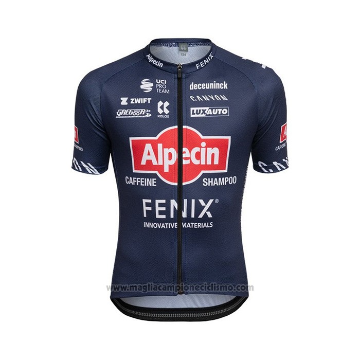 2022 Abbigliamento Ciclismo Alpecin Fenix Scuro Blu Manica Corta e Salopette